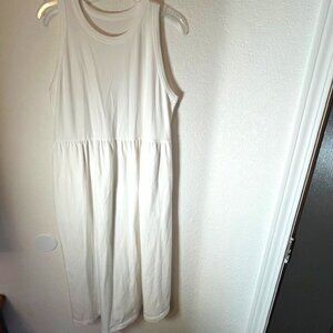 A New Day White Knit Dropped Waist Tank Dress- Size L